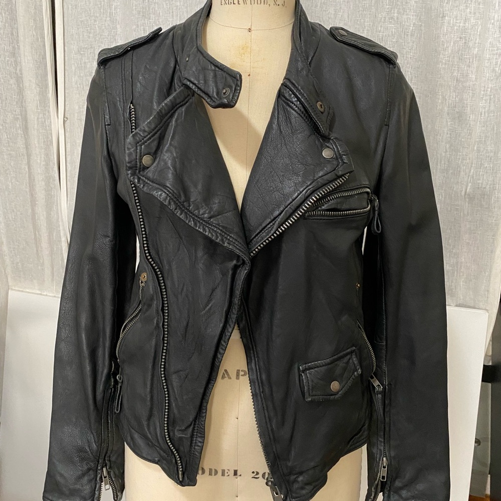 Black Leather Biker Jacket